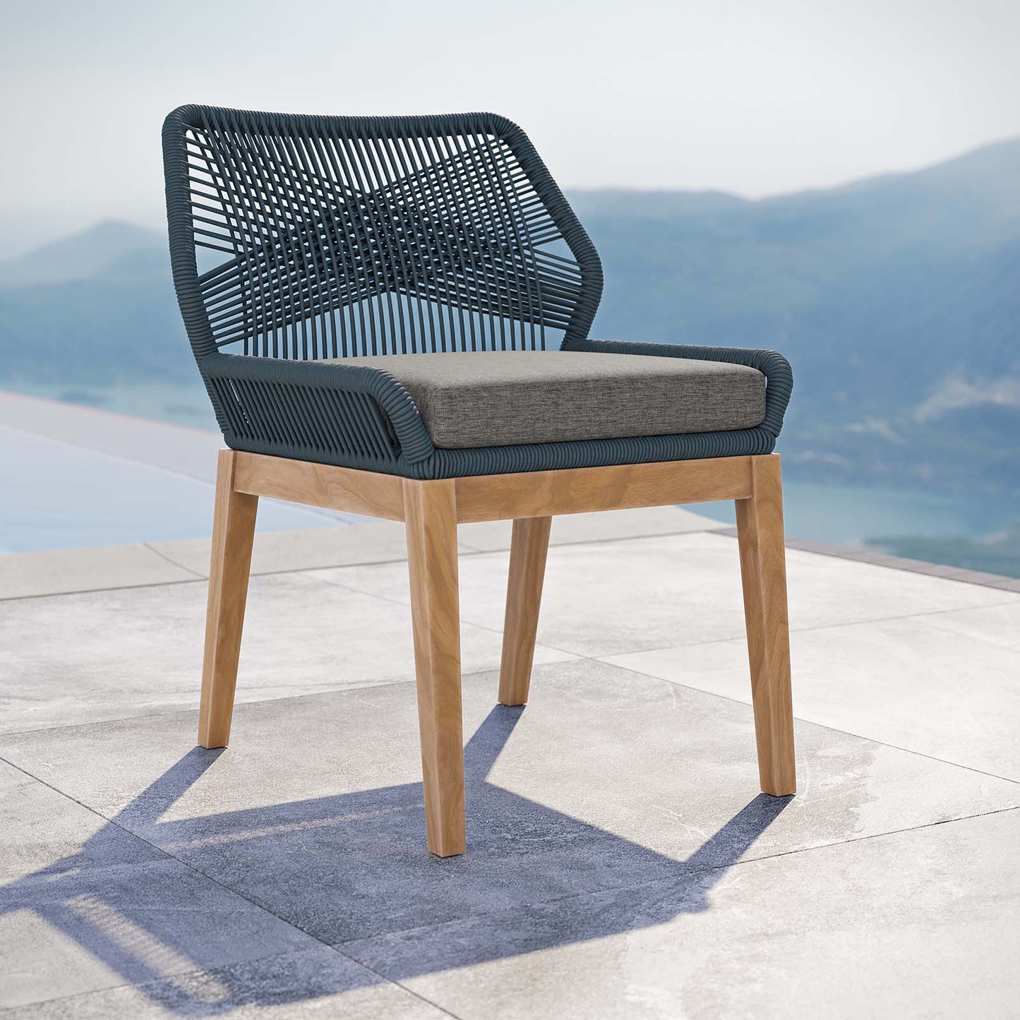 Wellspring Outdoor Patio Teak Wood Dining Chair